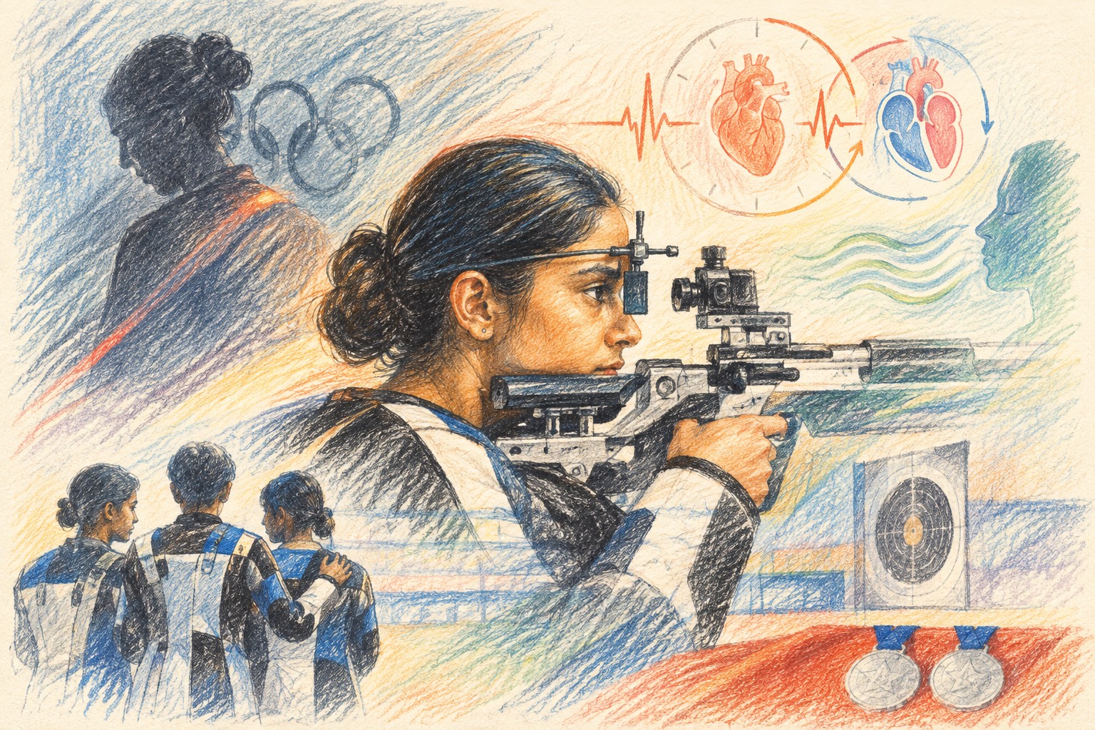 Elavenil Valarivan aiming her air rifle during the 10m air rifle final at the Asian Games